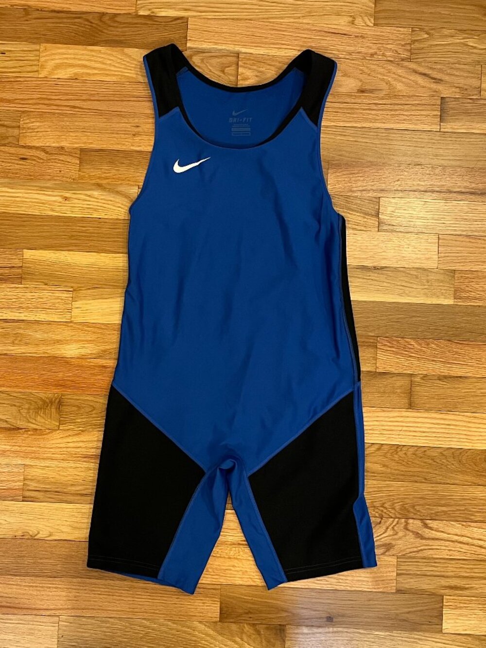 Used Men's Nike Dri Fit Medium One Piece Sleeveless Wrestling Singlet Blue
